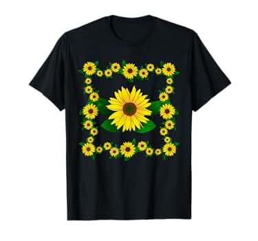 NUMBER _i BONTシャツ ひまわり Amazon | 咲くひまわり ひまわり柄 黄色 ひまわり Tシャツ | T